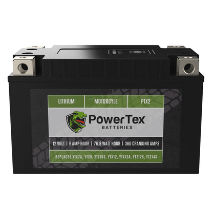 PowerTex Batteries YT12A-BS LiFePO4 Lithium Iron Phosphate Motorcycle Battery