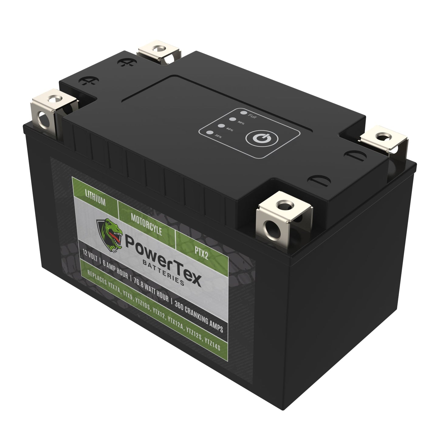 PowerTex Batteries YT12A-BS LiFePO4 Lithium Iron Phosphate Motorcycle Battery