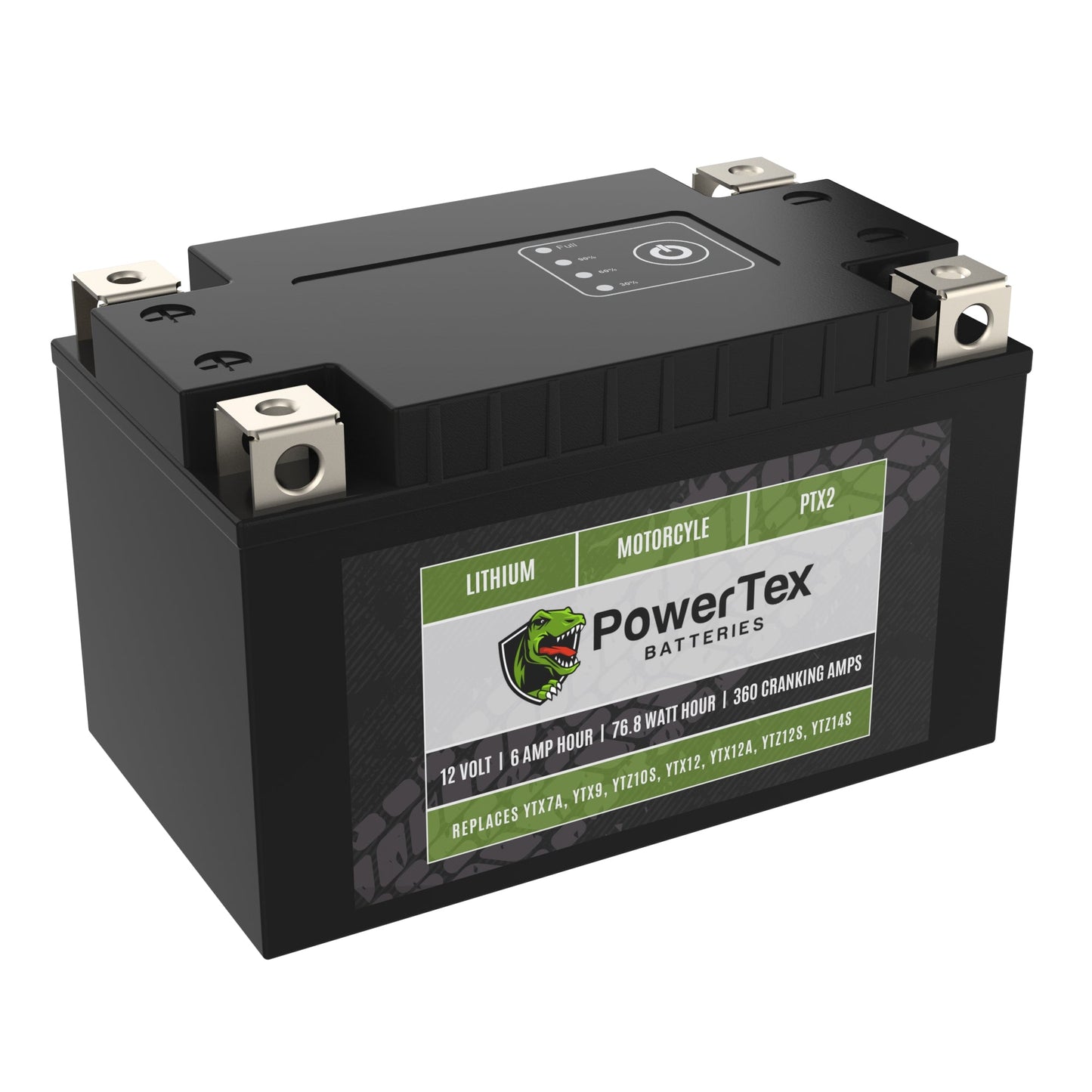PowerTex Batteries YT12A-BS LiFePO4 Lithium Iron Phosphate Motorcycle Battery