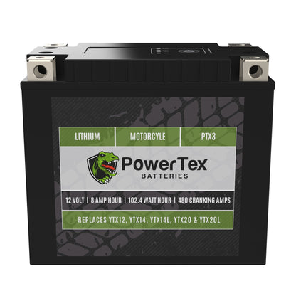 PowerTex Batteries YTX14-BS LiFePO4 Lithium Iron Phosphate Motorcycle Battery