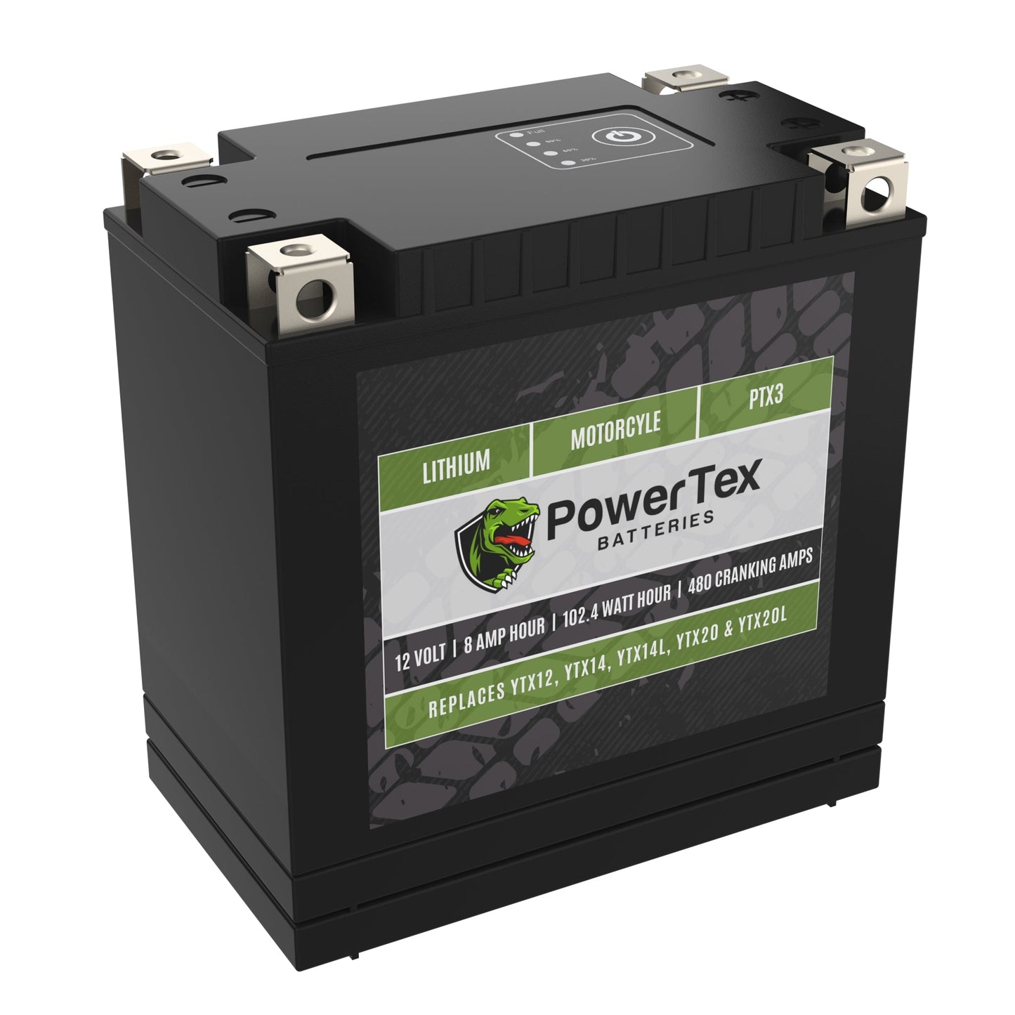 PowerTex Batteries YTX12-BS LiFePO4 Lithium Iron Phosphate Motorcycle Battery