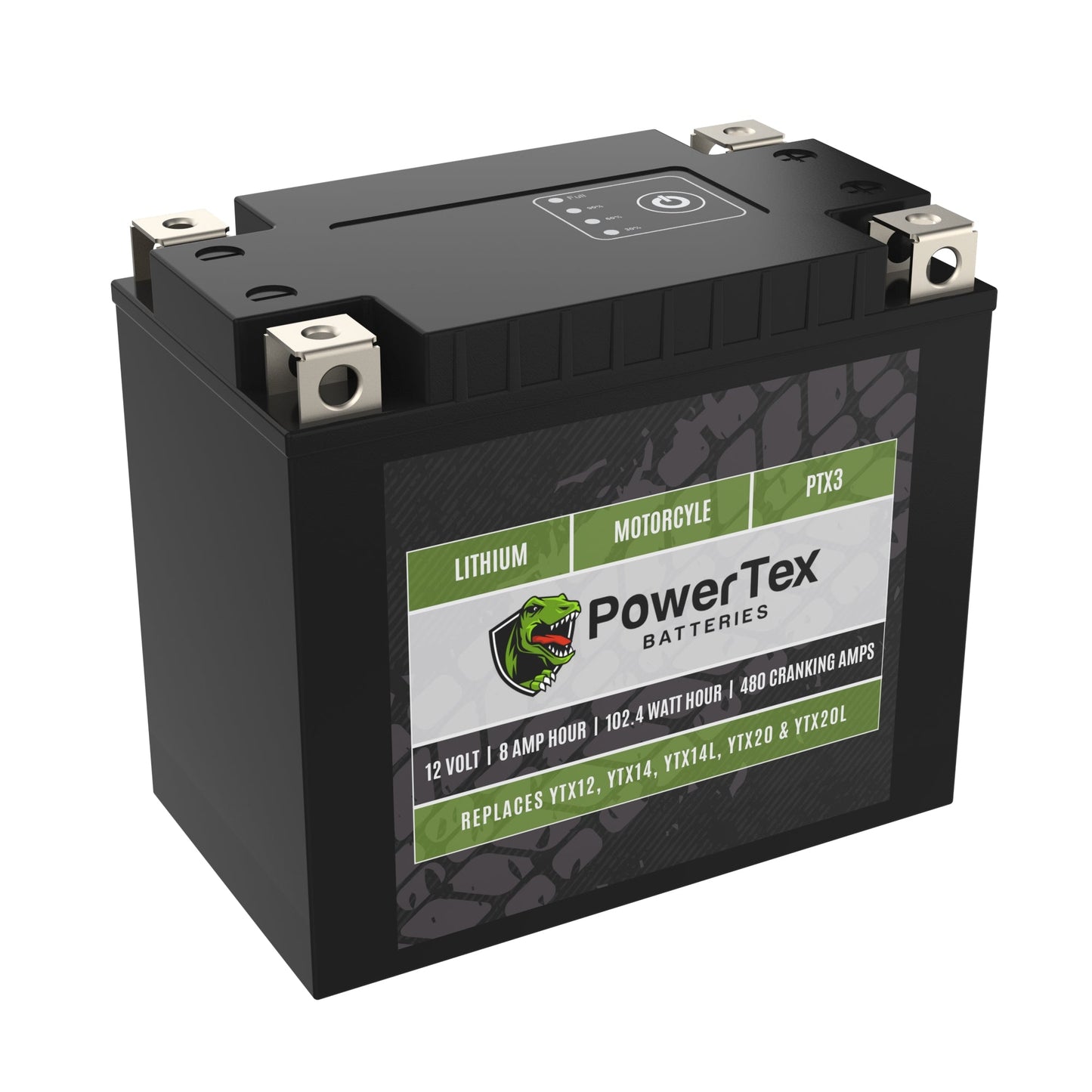 PowerTex Batteries YTX14H-BS LiFePO4 Lithium Iron Phosphate Motorcycle Battery
