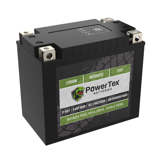 PowerTex Batteries HYB16A-AB LiFePO4 Lithium Iron Phosphate Motorcycle Battery