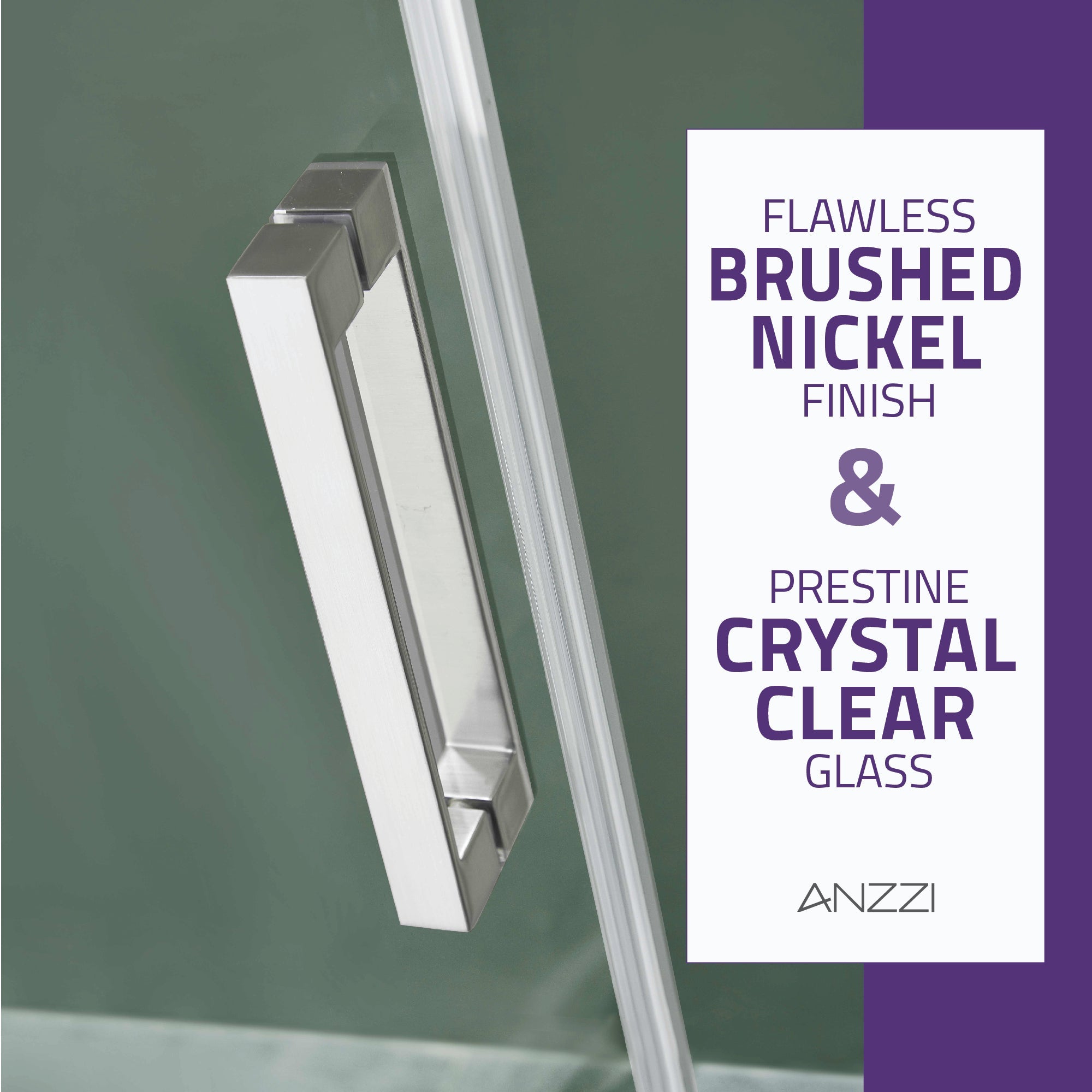 Anzzi Rhodes Series 60 in. x 76 in. Frameless Sliding Shower Door with Handle  SD-FRLS05702 - SD-FRLS05702BN