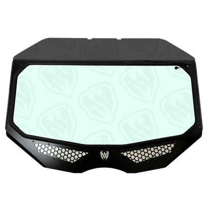 Moto Armor Can-Am Maverick X3 Vented Full Glass Windshield (2017+) - MA-X3-WS-GLS-BLK-Y