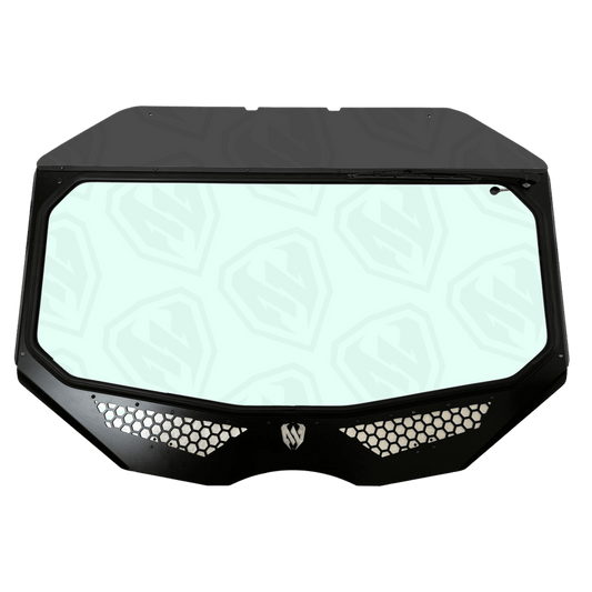 Moto Armor Can-Am Maverick X3 Vented Full Glass Windshield (2017+) - MA-X3-WS-GLS-BLK-Y