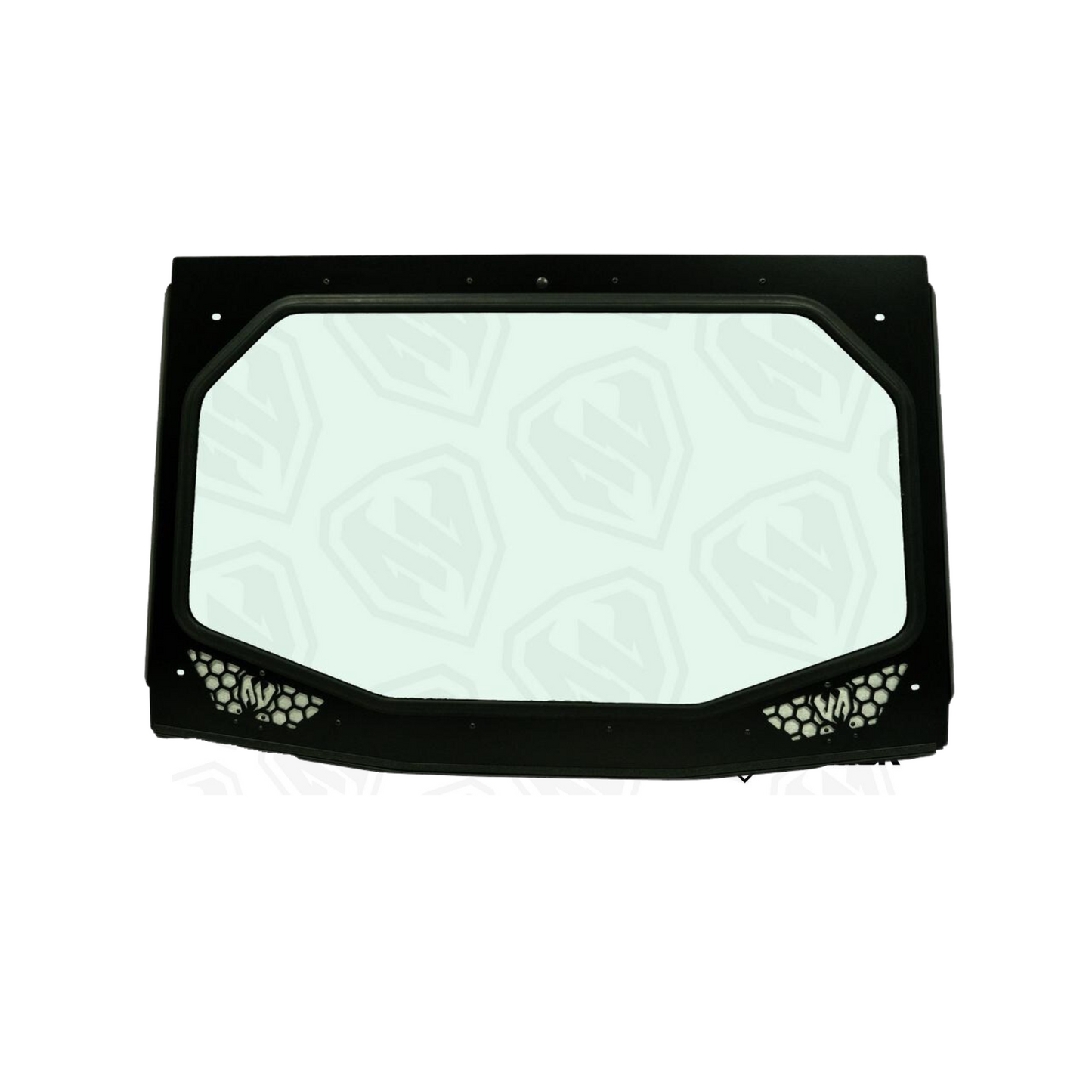 Moto Armor Kawasaki KRX Full Glass Windshield with Vents (2020+) - MA-KRX-WS-GLS-BLK-C-Y