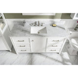 Legion Furniture WLF2260S-W 60 Inch White Finish Single Sink Vanity Cabinet with Carrara White Top