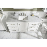 Legion Furniture WLF2136-W 36 Inch White Finish Sink Vanity Cabinet with Carrara White Top