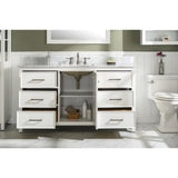 Legion Furniture WLF2254-W 54 Inch White Finish Double Sink Vanity Cabinet with Carrara White Top