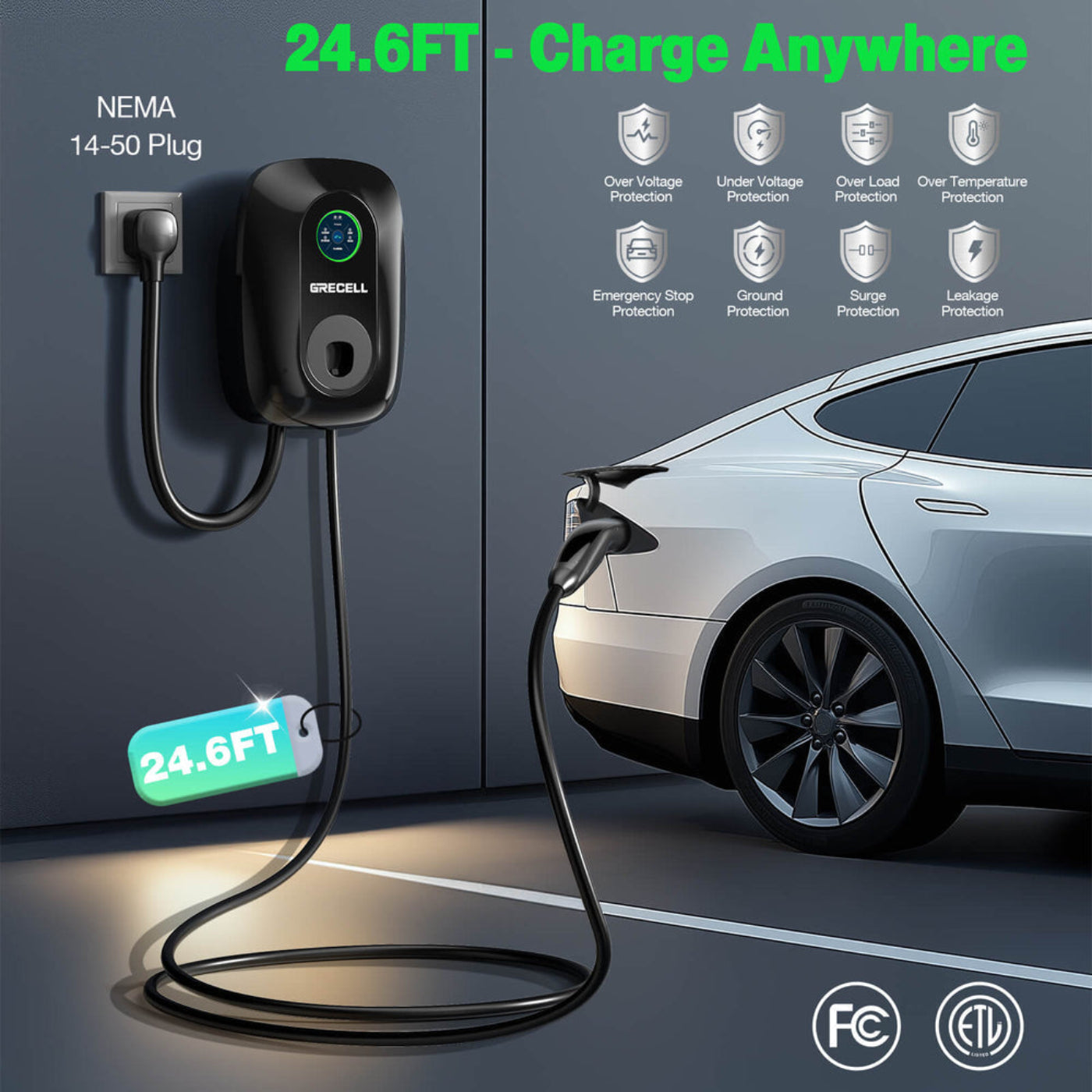 GRECELL 48A Wall Charger for Tesla - QPQCC0006AGE