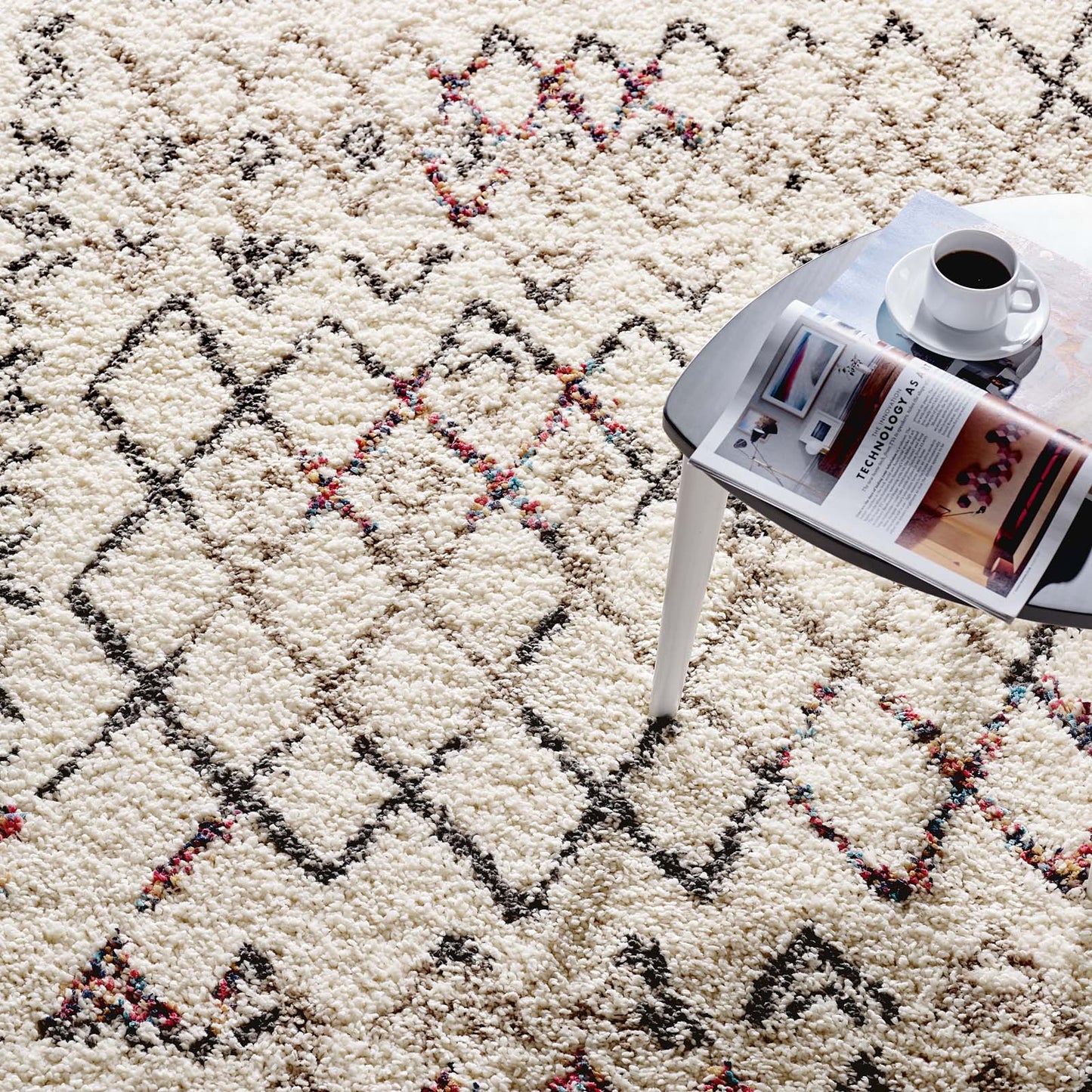 Modway furniture  Skadi Rainbow Diamond Shag Area Rug - R-1194A-810