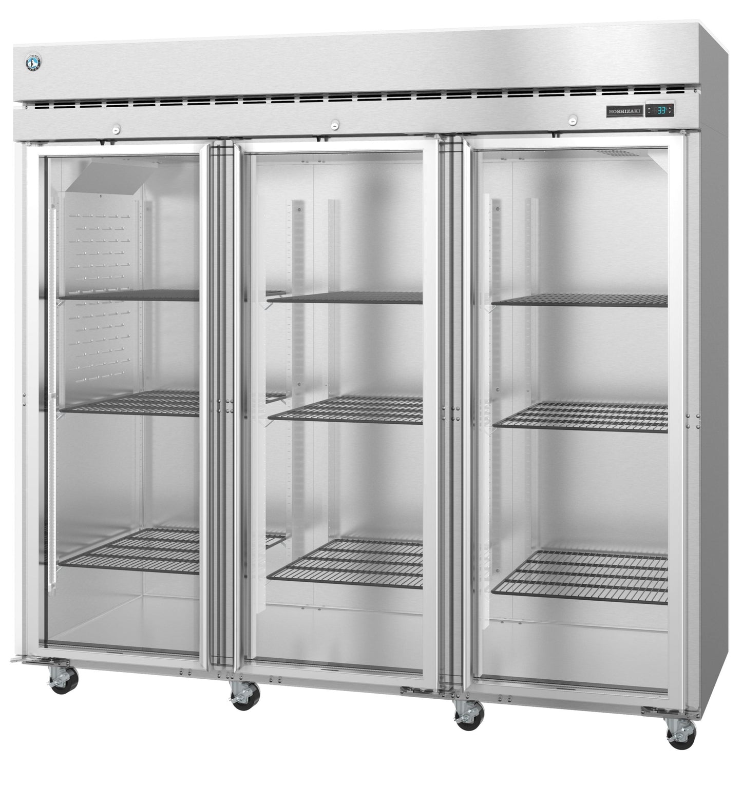 Hoshizaki R3A-FG | 83" Wide 3 Glass Door Top Mount Reach-In Refrigerator - R3A-FG
