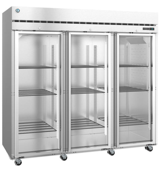 Hoshizaki R3A-FG | 83" Wide 3 Glass Door Top Mount Reach-In Refrigerator - R3A-FG