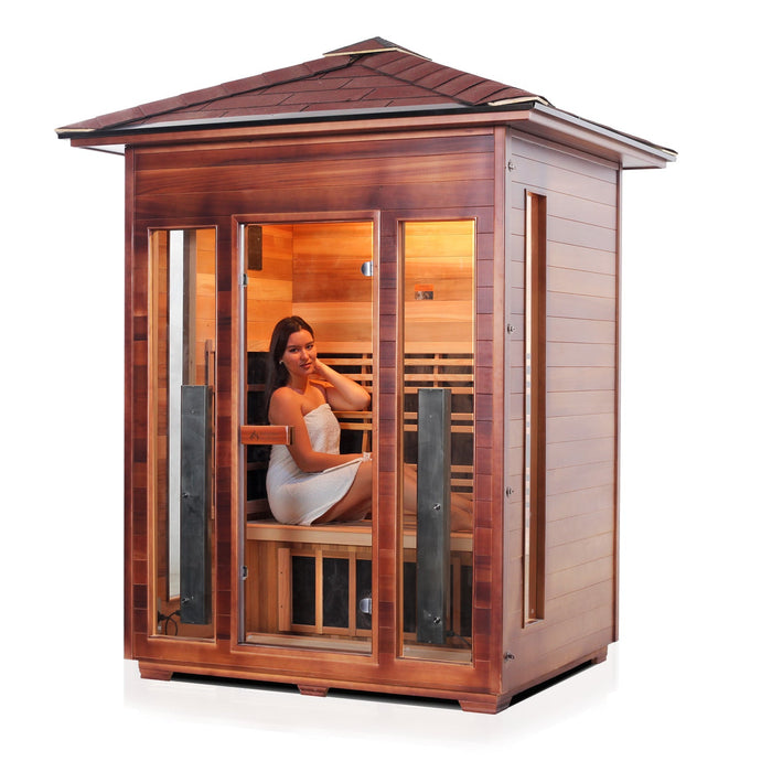 Enlighten Sauna InfraNature Rustic 3-Person Outdoor Sauna - 17377