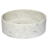 Eden Bath Thin Lip Round Carrara Marble Column Vessel Sink - EB_S053CW-H