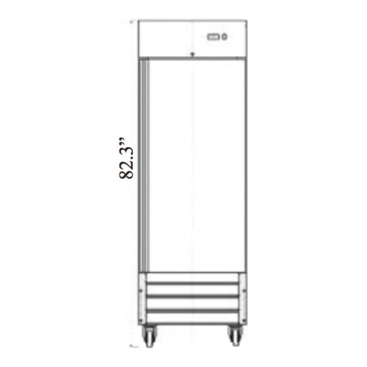 Serv-Ware RF1-HC  26.8”  Stainless Steel 1 Solid Door Reach-In Freezer, 115v/1ph,  23 cu. ft. - RF1-HC