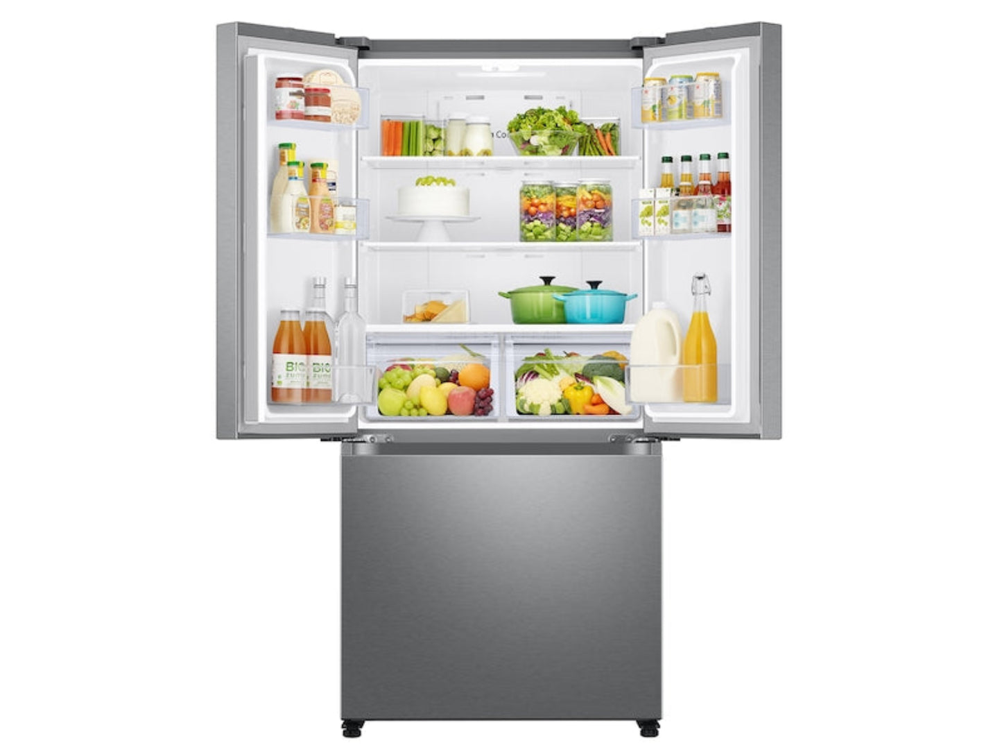 SAMSUNG 32" 17.5 cu. ft. Counter Depth 3-Door French Door Smart Refrigerator in Stainless Steel with Ice Maker - RF18A5101SRAA