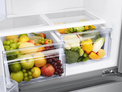 SAMSUNG 32" 17.5 cu. ft. Counter Depth 3-Door French Door Smart Refrigerator in Stainless Steel with Ice Maker - RF18A5101SRAA