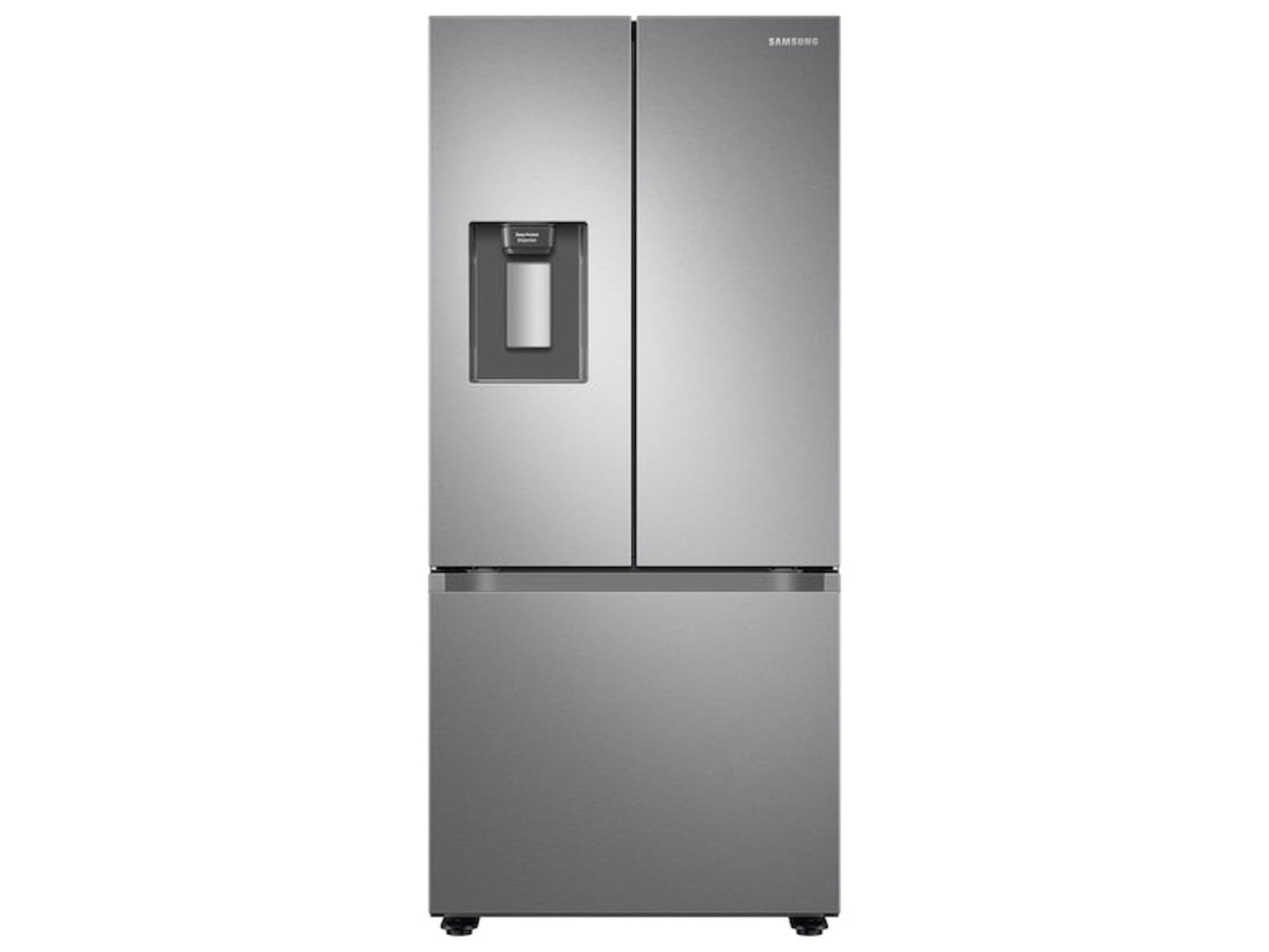 SAMSUNG 30" 22 cu. ft. Standard Depth 3-Door French Door Smart Refrigerator with External Water/Ice Dispenser in Fingerprint Resistant Stainless Steel - RF22A4221SR
