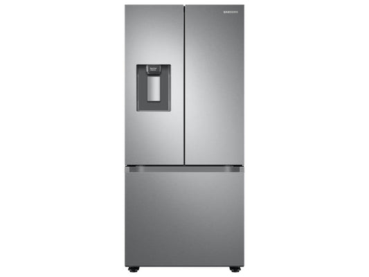SAMSUNG 30" 22 cu. ft. Standard Depth 3-Door French Door Smart Refrigerator with External Water/Ice Dispenser in Fingerprint Resistant Stainless Steel - RF22A4221SR