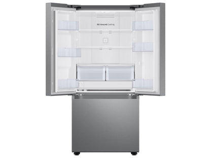 SAMSUNG 30" 22 cu. ft. Standard Depth 3-Door French Door Smart Refrigerator with External Water/Ice Dispenser in Fingerprint Resistant Stainless Steel - RF22A4221SR