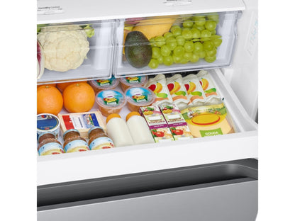 SAMSUNG 30" 22 cu. ft. Standard Depth 3-Door French Door Smart Refrigerator with External Water/Ice Dispenser in Fingerprint Resistant Stainless Steel - RF22A4221SR