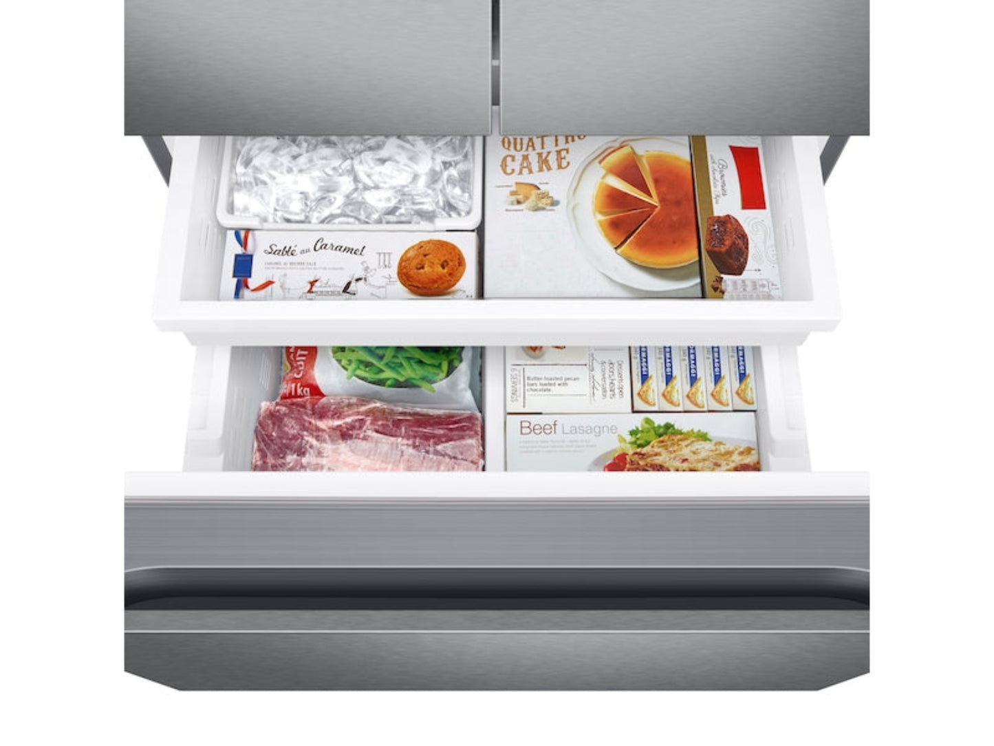 SAMSUNG 30" 22 cu. ft. Standard Depth 3-Door French Door Smart Refrigerator with External Water/Ice Dispenser in Fingerprint Resistant Stainless Steel - RF22A4221SR