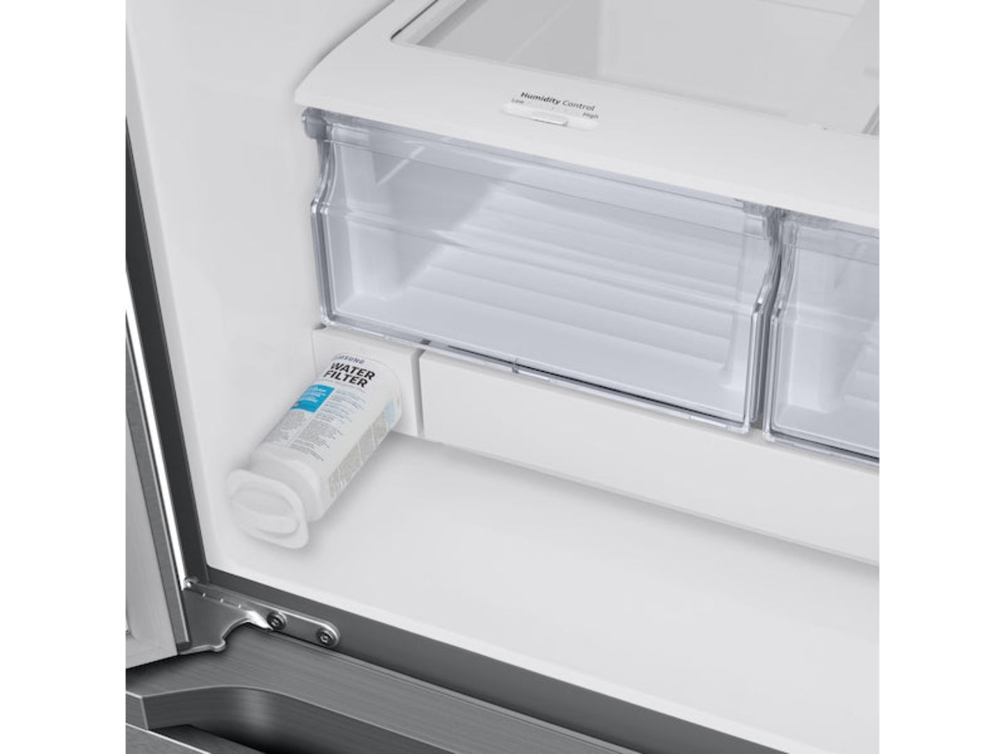 SAMSUNG 30" 22 cu. ft. Standard Depth 3-Door French Door Smart Refrigerator with External Water/Ice Dispenser in Fingerprint Resistant Stainless Steel - RF22A4221SR