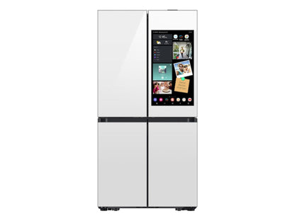 SAMSUNG Bespoke 36" 23 cu. ft. Counter Depth 4-Door Flex Refrigerator with AI Family Hub+ & AI Vision Inside in White Glass - RF23DB990012AA