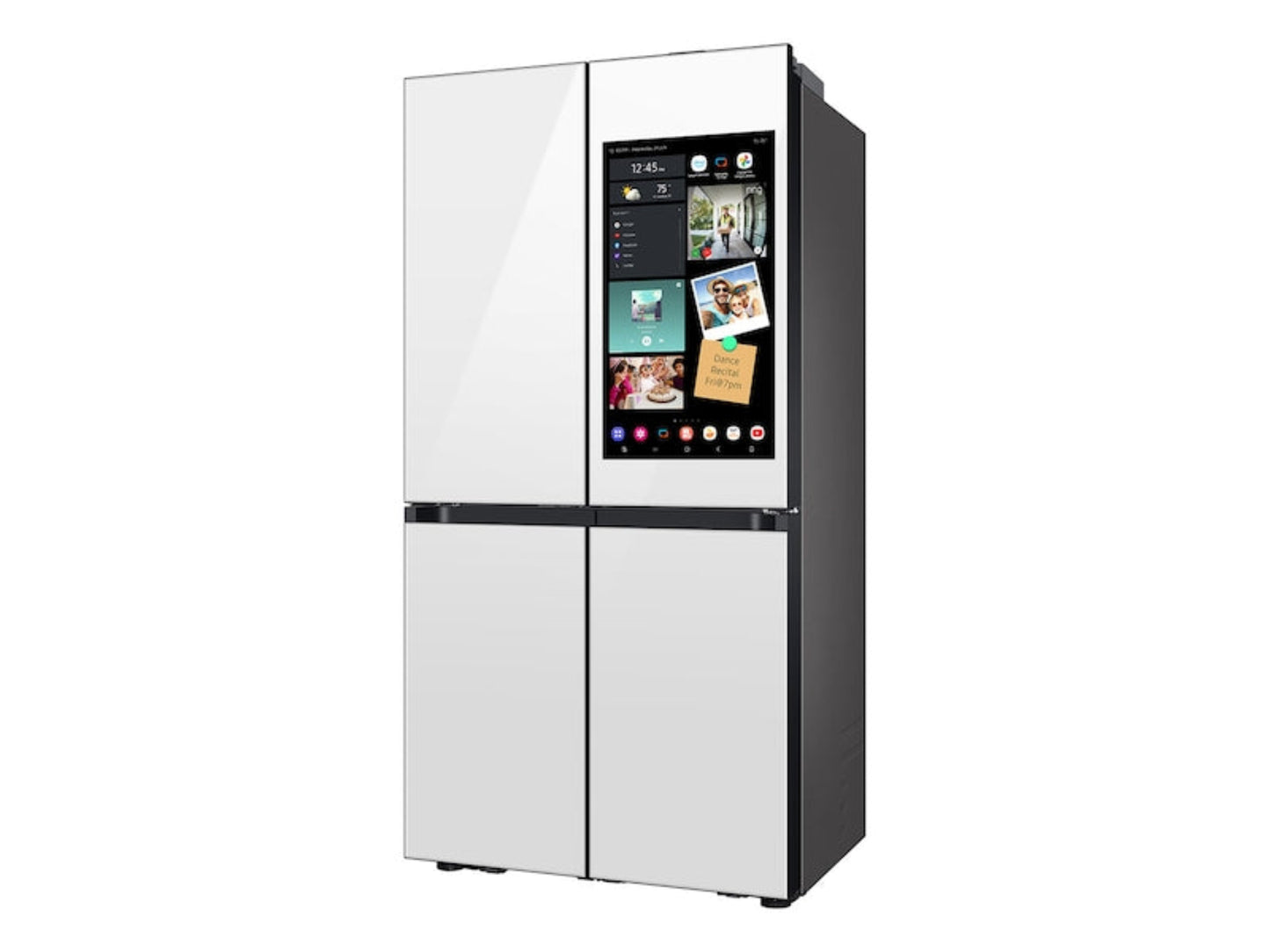 SAMSUNG Bespoke 36" 23 cu. ft. Counter Depth 4-Door Flex Refrigerator with AI Family Hub+ & AI Vision Inside in White Glass - RF23DB990012AA