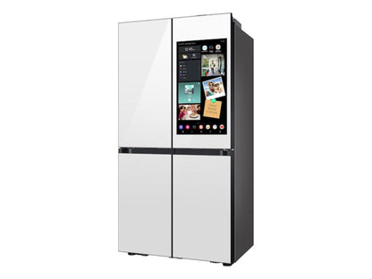 SAMSUNG Bespoke 36" 23 cu. ft. Counter Depth 4-Door Flex Refrigerator with AI Family Hub+ & AI Vision Inside in White Glass - RF23DB990012AA