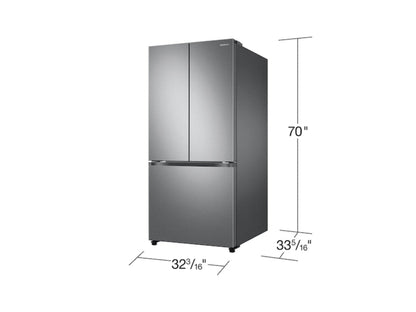 SAMSUNG 33"  25 cu. ft. Standard Depth 3-Door French Door Refrigerator with Beverage Center and Dual Ice Maker in Stainless Steel - RF25C5551SR/AA