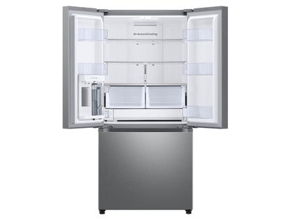 SAMSUNG 33"  25 cu. ft. Standard Depth 3-Door French Door Refrigerator with Beverage Center and Dual Ice Maker in Stainless Steel - RF25C5551SR/AA