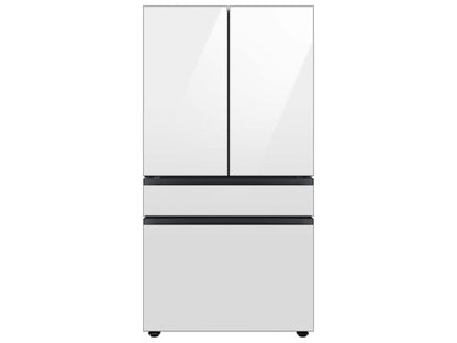 SAMSUNG Bespoke 36" 29 cu. ft. Standard Depth 4-Door French Door Smart Refrigerator with Beverage Center in White Glass - RF29BB860012AA