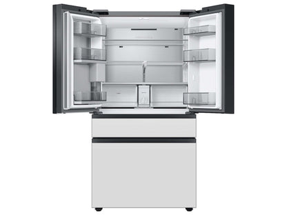 SAMSUNG Bespoke 36" 29 cu. ft. Standard Depth 4-Door French Door Smart Refrigerator with Beverage Center in White Glass - RF29BB860012AA
