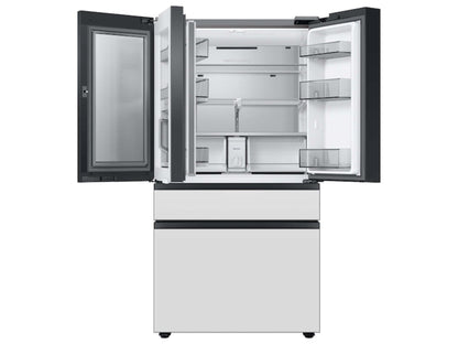 SAMSUNG Bespoke 36" 29 cu. ft. Standard Depth 4-Door French Door Smart Refrigerator with Beverage Center in White Glass - RF29BB860012AA