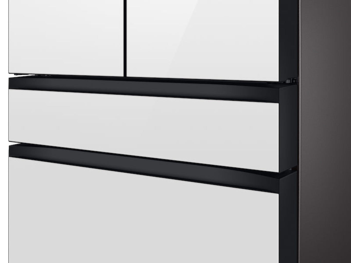 SAMSUNG Bespoke 36" 29 cu. ft. Standard Depth 4-Door French Door Smart Refrigerator with Beverage Center in White Glass - RF29BB860012AA