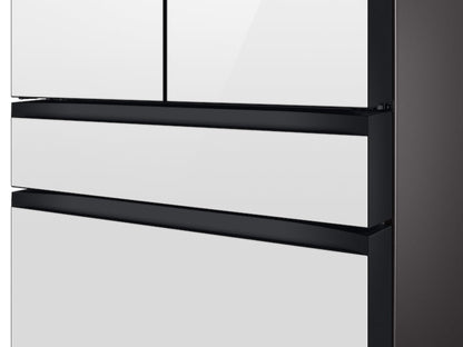 SAMSUNG Bespoke 36" 29 cu. ft. Standard Depth 4-Door French Door Smart Refrigerator with Beverage Center in White Glass - RF29BB860012AA