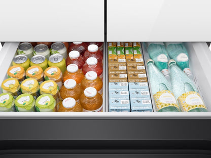 SAMSUNG Bespoke 36" 29 cu. ft. Standard Depth 4-Door French Door Smart Refrigerator with Beverage Center in White Glass - RF29BB860012AA