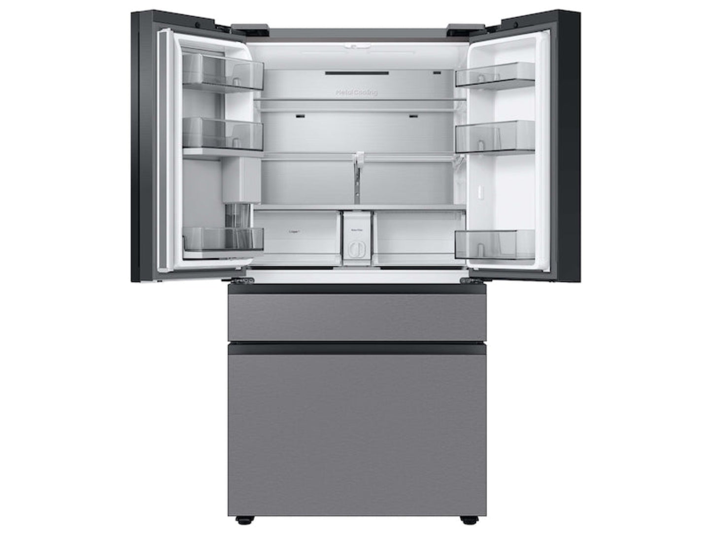 SAMSUNG Bespoke 36" 29 cu. ft. Standard Depth 4-Door French Door Smart Refrigerator with Beverage Center in Stainless Steel - RF29BB8600QLAA