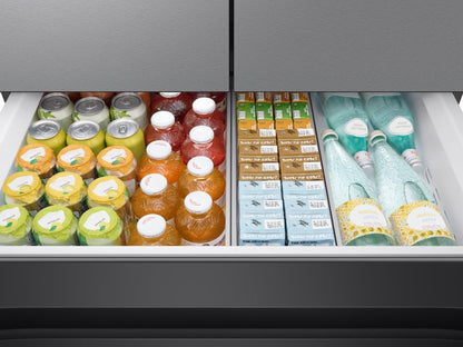 SAMSUNG Bespoke 36" 29 cu. ft. Standard Depth 4-Door French Door Smart Refrigerator with Beverage Center in Stainless Steel - RF29BB8600QLAA