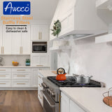 Awoco RH-BQ-M 14-1/2”D Built-in/Insert Stainless Steel Range Hood, 4-Speed, 650 CFM, LED Lights, Baffle Filters for Wood Hood - RH-BQ-M30