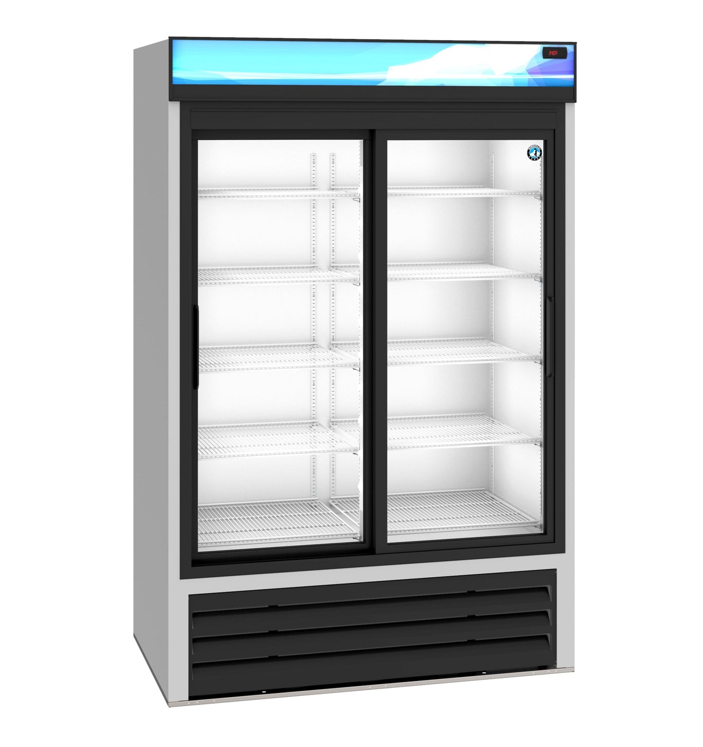 Hoshizaki RM-45-SD-HC | 51" Wide Silver 2 Sliding Door Merchandiser Refrigerator - RM-45-SD-HC