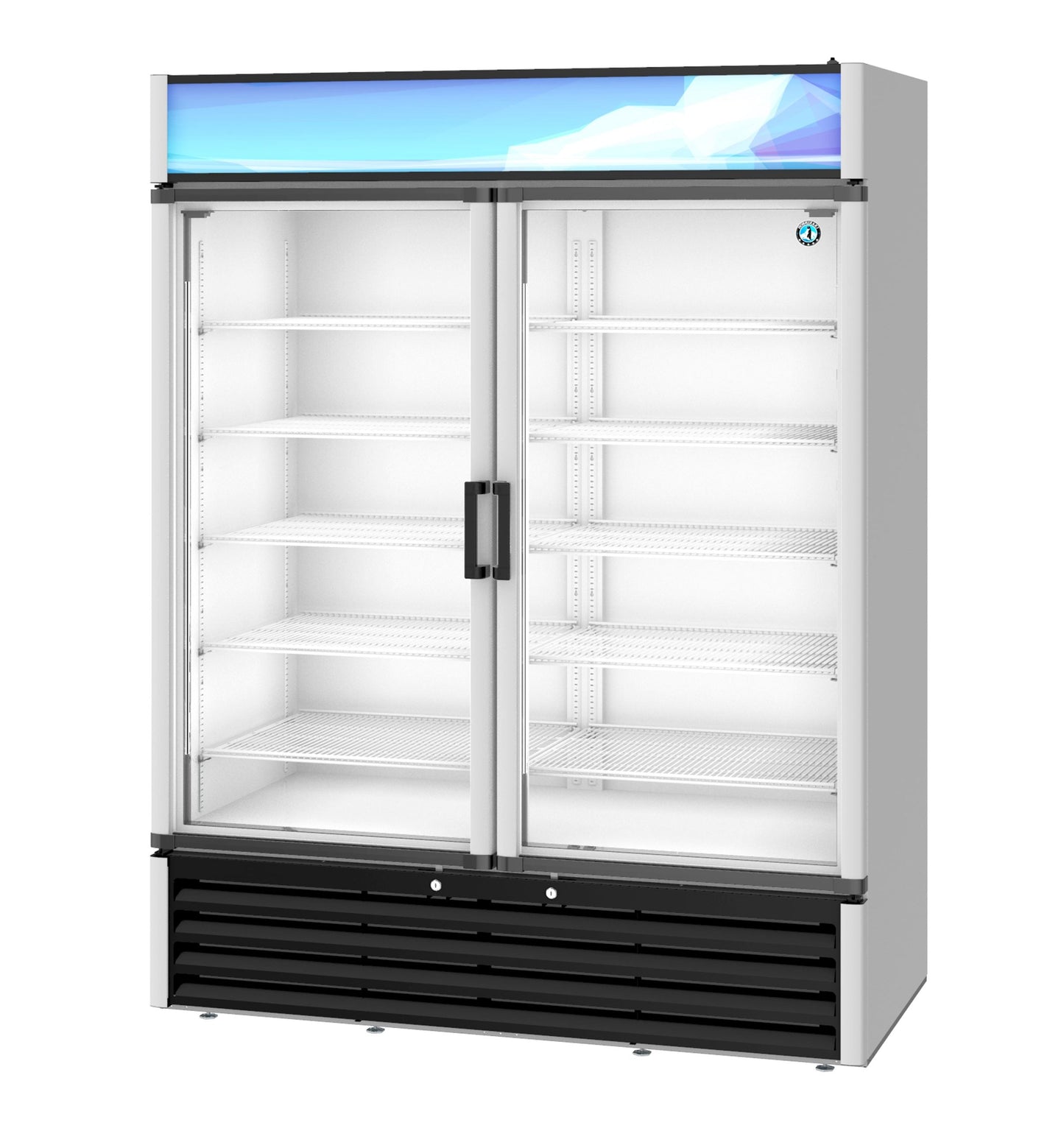Hoshizaki RM-49-HC | 60" Wide Silver 2 Swing Door Merchandiser Refrigerator - RM-49-HC