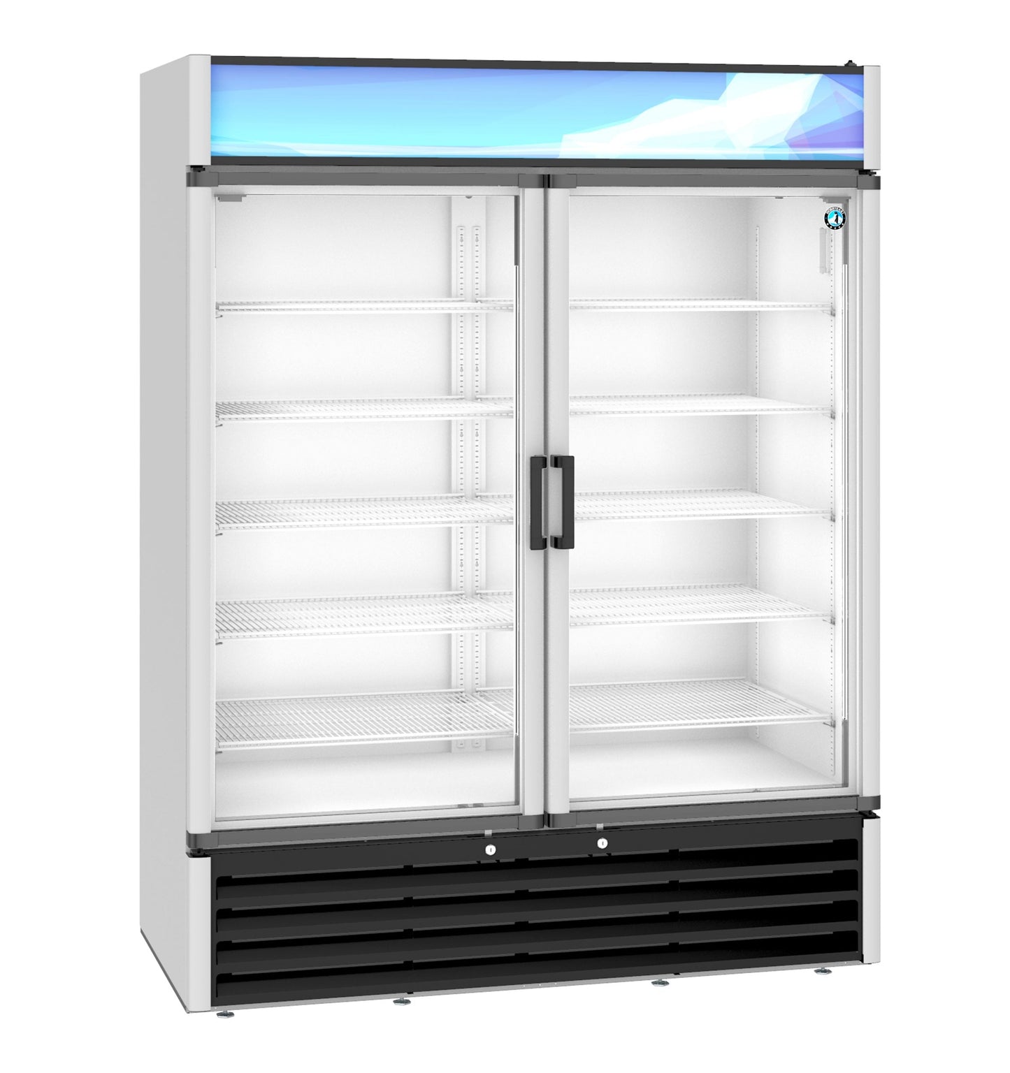 Hoshizaki RM-49-HC | 60" Wide Silver 2 Swing Door Merchandiser Refrigerator - RM-49-HC