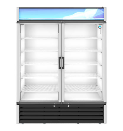 Hoshizaki RM-49-HC | 60" Wide Silver 2 Swing Door Merchandiser Refrigerator - RM-49-HC