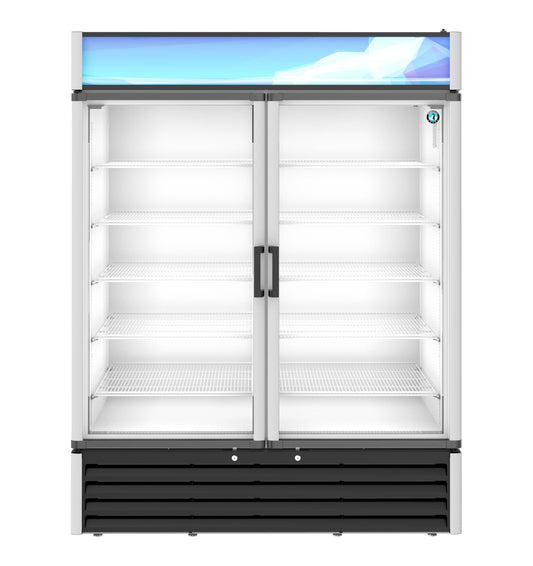Hoshizaki RM-49-HC | 60" Wide Silver 2 Swing Door Merchandiser Refrigerator - RM-49-HC