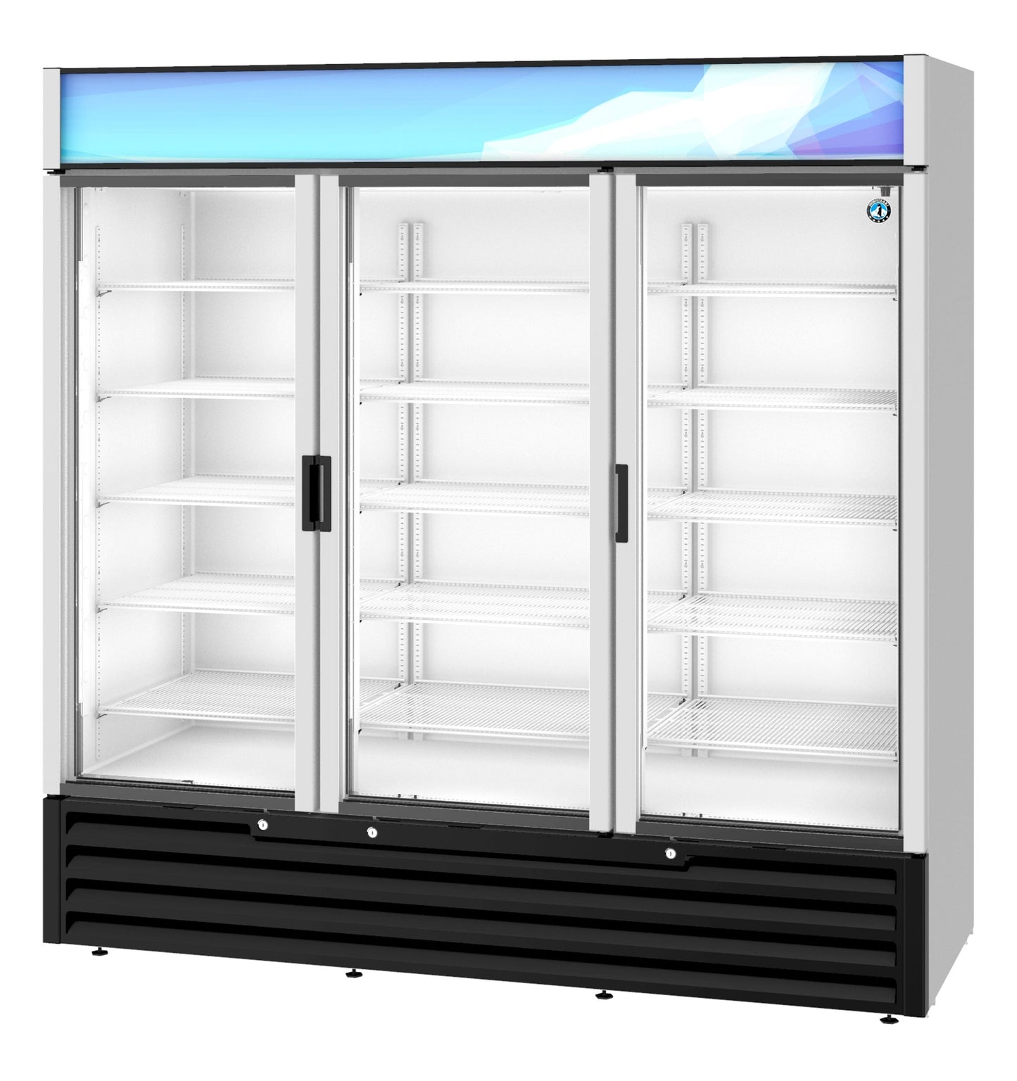 Hoshizaki 78" Wide Silver 3 Swing Door Merchandiser Refrigerator - RM-65-HC