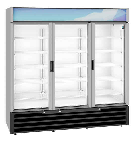 Hoshizaki 78" Wide Silver 3 Swing Door Merchandiser Refrigerator - RM-65-HC